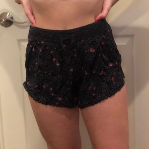 black floral shorts